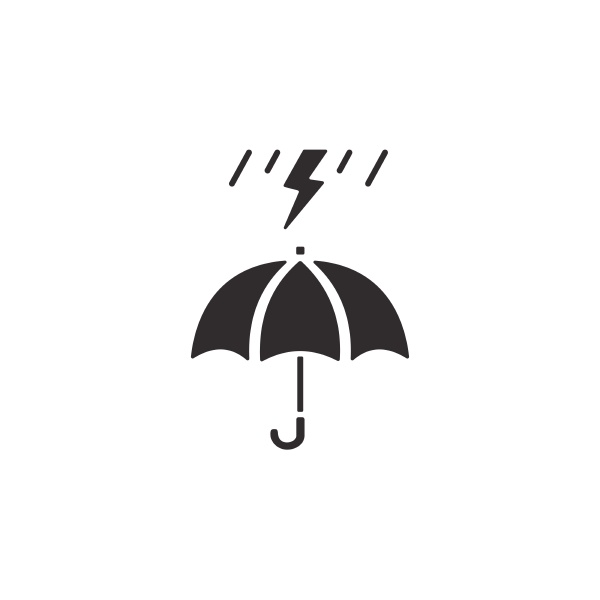 parasol i ciezka burza izolowana