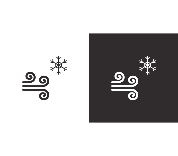 wiatr i snieg izolowana ikona