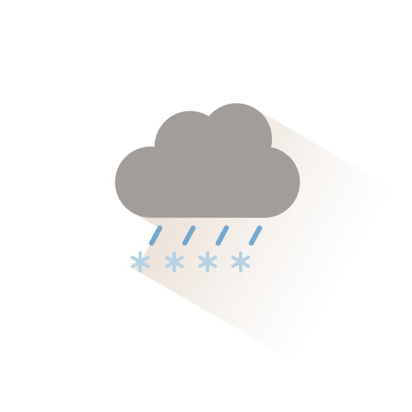 Snieg i chmura izolowana ikona