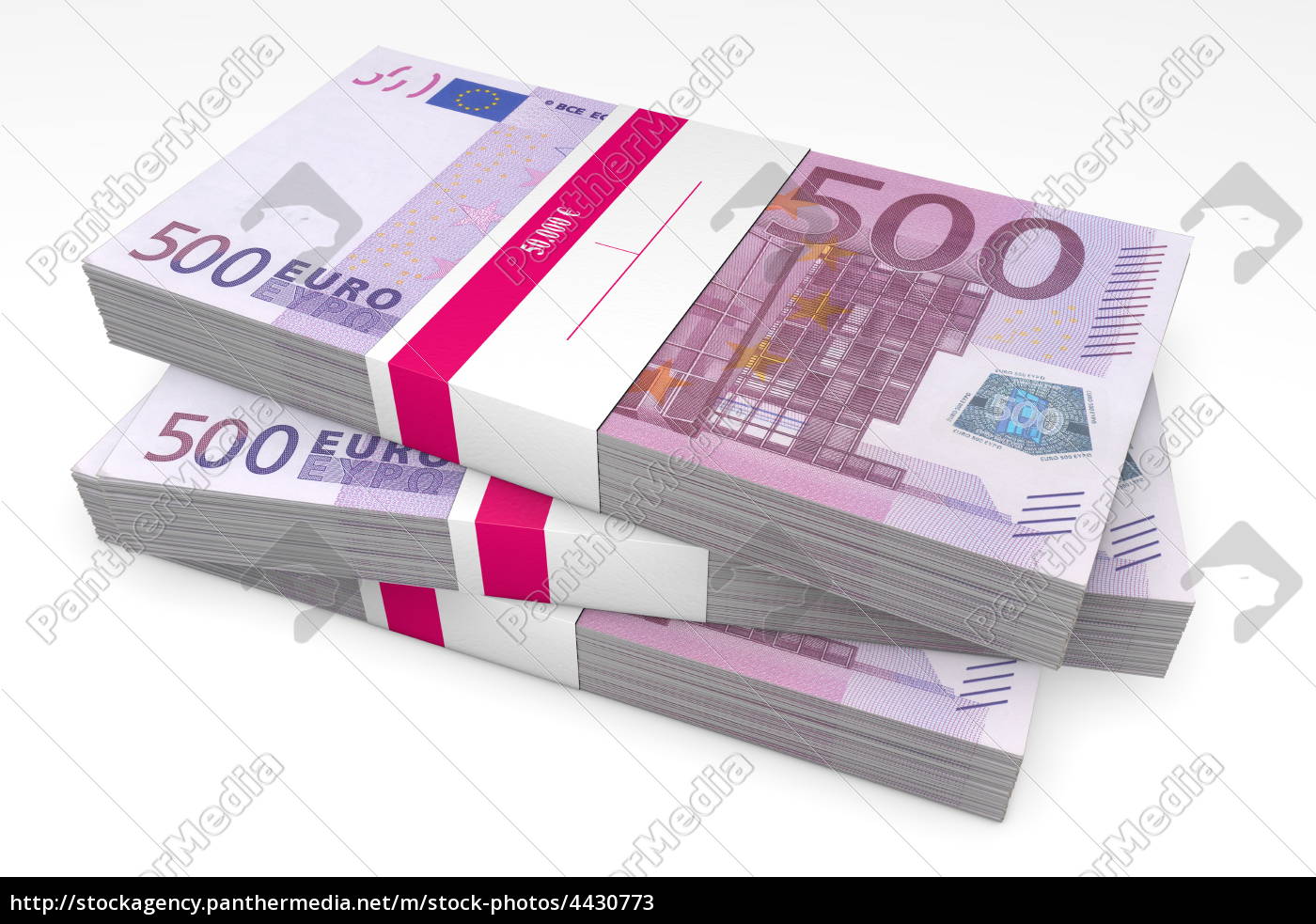 Trzy Pakiety 500 Euro Banknotow Z Otoka Banku Royalty Free Image 4430773 Agencja Panthermedia